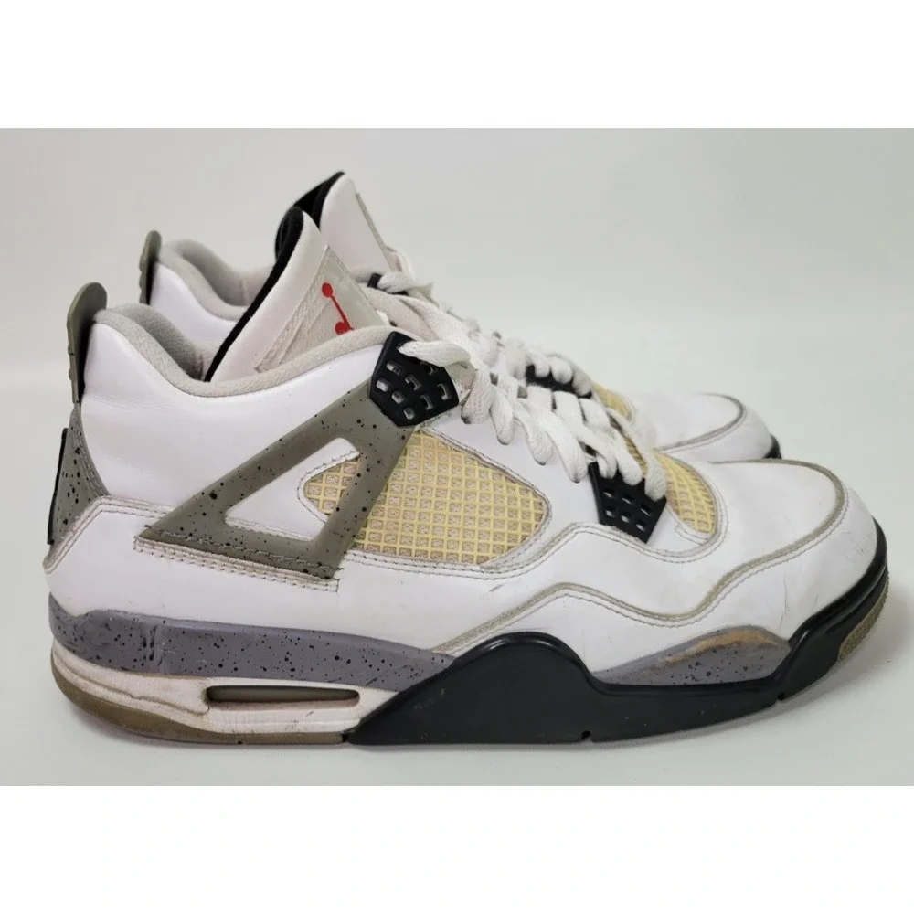 Nike‎ Air Jordan 4 Retro White Cement 308497-103 Sz 8.5